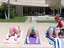 Besties Have Fun During Yoga And Fucked By The Coach