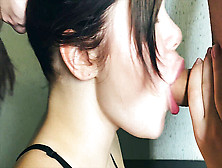 Oral Throat Blowjob Training.  Girl Tries To Swallow Hefty Rock-Hard Boner.  *4K*
