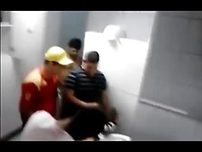Slut Takes Five Guys In The Bathroom