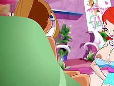 Winx Club Lovemaking Girl-On-Girl Bloom And Flora