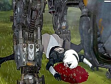 Gigantic Robot Dick Anally Raping A Dead Hottie