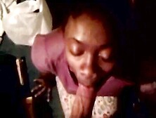 Black Ebony Gives A Great Blowjob To A Huge White Cock