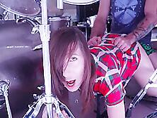 Hot Milf And Step Mom And Son In Stepmom Gets Stuck In Drum Set.  Stepson Leaves Her Creampied