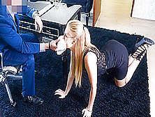 Blonde In Glasses Allows The Boss To Dominate Her In The Office...