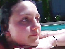 Dark Brown Gypsy Curly Cum-Hole In The Pool