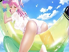Anime Uncensored / Tanned Student In A Swimsuit Loves It When I Caress Her Wet Twat