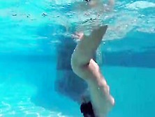 Hottie Candy Swims And Gets Naked Naked Underwater