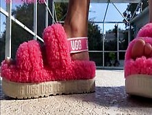 College Girl Fuzzy Ugg Slippers