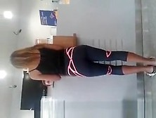 Woman In Tight Black Short Pants