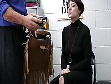 This Elegant Dark Haired Teacher Chick Probably Has A Crap Salary Because She Was Trying To Steal