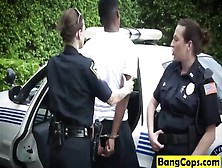 Public Interracial Ffm Threesome With Busty White Officers