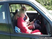 80 Years Old Whore Gets Banged In The Car