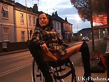 Leah Caprice Flashing Pussy In Public From Her Wheelcha