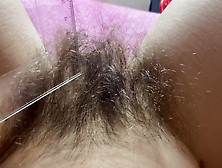 Gigantic Hairy Bush Measurement Long Vagina Hair Closeup