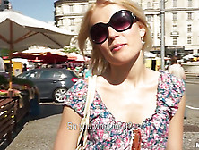 Slim Pale Blonde Catherine Gets Filmed In Public