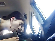 White Sloppy Blowjob In Car With Watch