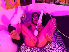 Jules Has Multiple Orgasms Using Magic Wand And Xenomorph Dildo,  Gets Too Overstimulated!