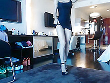 Haley Ryder - Premium - Black-Dress-Heels-And-Pink-Dildo