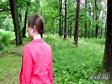 Cumshot Into Young Snatch On A Picnic Inside The Woods