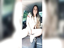 Incredible Sexy Woman Masturbates Into Vehicle While Someone Drives