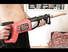 Sheila Gets Ready To Be Blasted With The Power Drill