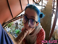 Schoolgirl With Blue Hair And Glasses After School Having Sex Under The Hello Kiti Bridge