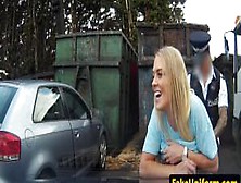 Busty British Babe Spreads Pussy For Officer
