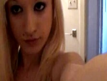 Sexy Blonde Bitch Bounces Around Nude On Cam