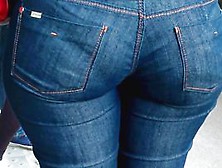 Brunette Babe On The Street In Huge Ass Tight Jeans Video