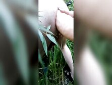 Fucking My Hubby With A Long Sex Toy Inside The Woods