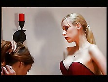 Sexy Blond Dominatrix Gets To Spank Two Whores