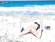 Turned On Fiance Inside Action With A Toy On The Beach