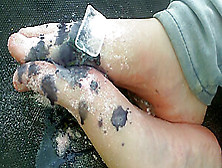 Wet And Messy (Wam) Footplay Outside