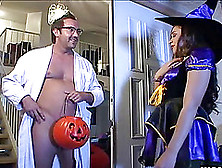 During A Costume Party A Babe Dressed As A Witch Enjoys His Thick Dick