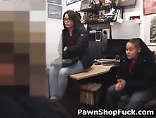 Busted Brunette Sucking Dick In Pawn Shop Point Of View