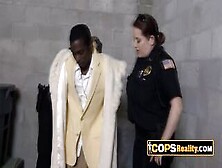 Black Ganster Is Fucked To Fuck With Two Naughty Female Cops As Punishment!