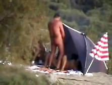 Mature Bitch Masturbates For Voyeurs At Nude Beach