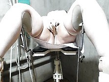 Nurse Inside White Tights And Pvc Gloves Masturbates
