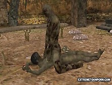 3D Animated Zombies Fucking In The Middle Of A Graveyard
