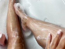 Foot Bizarre Videos In The Bathtub..  Lots Of Foam And Cream