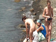 Public Beach With Sexy Naked Nudists
