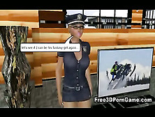 Sexy 3D Cartoon Police Officer Stripping Down