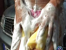 Breathtaking Car Washing With Jaw Dropping Brunette Maria Belucci