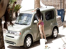 I Was Out And About Enjoying The Sunny Day In Miami When I Stumbled Upon This Hot Chick Washing Her Car Outside.  She Was Looking