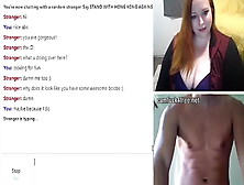 Super Busty Strawberry Blonde Teasing Monstrous Penis On Live Web-Cam