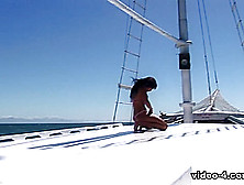 Brunette Babalou Has Holes Fucked By Men On A Yacht - Upox