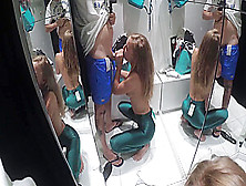 Russian Girl Sasha Bikeyeva - Real Casual Oral Sex Young Amateur Couple In The Fitting Room Bershka Spain