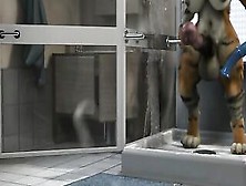 Futa Tiger Having Fun Sex Toy Into Wc Hd By H0Rs3