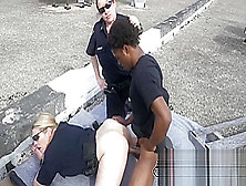 Criminal With Fro Fucks Two Officers On Rooftop Doggystyle