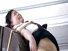 Japanese Schoolgirls Punished On Waterwheel